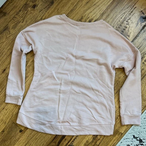 Sofi Pale Pink Distressed Sweatshirt Top - Picture 3 of 4